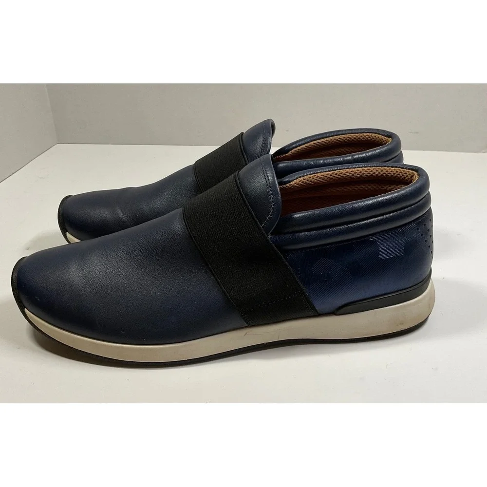 Vionic Calina Camo Navy Leather Slip On Sneakers Womens 8.5 Orthotic VW18410